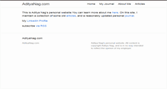Desktop Screenshot of adityanag.com